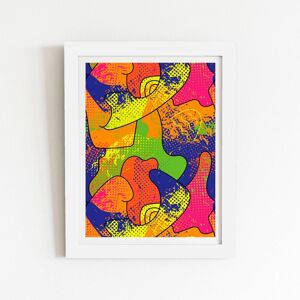 Warren Reed - Designer Bright Abstract Pattern Framed Art Print in White Size: W12" x H16" White W12" x H16" Warren Reed - Designer Bright Abstract Pattern Framed Art Print in White Size: W12" x H16" White W12" x H16"