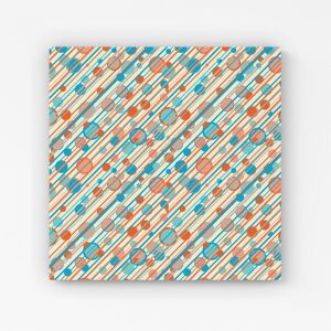 Warren Reed - Designer Retro Stripes & Circles Canvas in Blue Size: w40 inch x h40 inch Blue w40 inch x h40 inch Warren Reed - Designer Retro Stripes & Circles Canvas in Blue Size: w40 inch x h40 inch Blue w40 inch x h40 inch