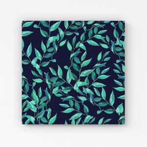 Warren Reed - Designer Delicate Green Foliage Canvas in Blue Size: W16" x H16" Blue W16" x H16" Warren Reed - Designer Delicate Green Foliage Canvas in Blue Size: W16" x H16" Blue W16" x H16"