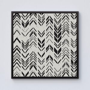Warren Reed - Designer Hand Drawn Chevron Pattern Framed Canvas in Black Size: W16" x H16" Black W16" x H16" Warren Reed - Designer Hand Drawn Chevron Pattern Framed Canvas in Black Size: W16" x H16" Black W16" x H16"