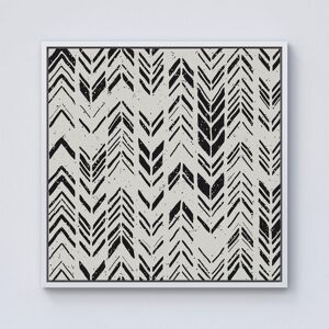 Warren Reed - Designer Hand Drawn Chevron Pattern Framed Canvas in Off-White Size: w40 inch x h40 inch Off-White w40 inch x h40 inch Warren Reed - Designer Hand Drawn Chevron Pattern Framed Canvas in Off-White Size: w40 inch x h40 inch Off-White w40 inch x h40 inch