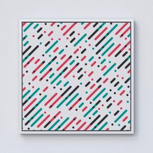 Warren Reed - Designer Overlapping Coloured Diagonal Lines Framed Canvas in Off-White Size: w10 inch x h10 inch Off-White w10 inch x h10 inch Warren Reed - Designer Overlapping Coloured Diagonal Lines Framed Canvas in Off-White Size: w10 inch x h10 inch Off-White w10 inch x h10 inch