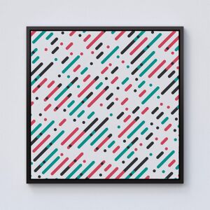 Warren Reed - Designer Overlapping Coloured Diagonal Lines Framed Canvas in Black Size: w40 inch x h40 inch Black w40 inch x h40 inch Warren Reed - Designer Overlapping Coloured Diagonal Lines Framed Canvas in Black Size: w40 inch x h40 inch Black w40 inch x h40 inch