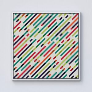 Warren Reed - Designer Coloured Diagonal Abstract Pattern Framed Canvas in Off-White Size: W16" x H16" Off-White W16" x H16" Warren Reed - Designer Coloured Diagonal Abstract Pattern Framed Canvas in Off-White Size: W16" x H16" Off-White W16" x H16"