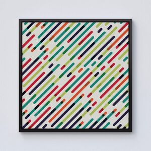 Warren Reed - Designer Coloured Diagonal Abstract Pattern Framed Canvas in Black Size: W30" x H30" Black W30" x H30" Warren Reed - Designer Coloured Diagonal Abstract Pattern Framed Canvas in Black Size: W30" x H30" Black W30" x H30"