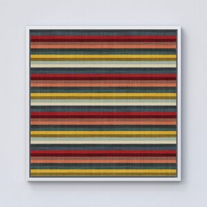 Warren Reed - Designer Multicolour Striped Brish Pattern Framed Canvas in Off-White Size: W16" x H16" Off-White W16" x H16" Warren Reed - Designer Multicolour Striped Brish Pattern Framed Canvas in Off-White Size: W16" x H16" Off-White W16" x H16"