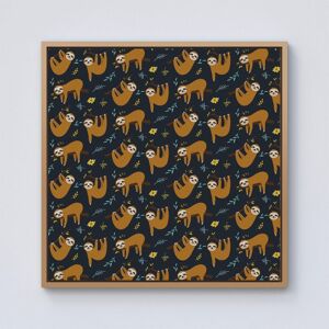 Warren Reed - Designer Cute Sloths Framed Canvas in Light Brown Size: W16" x H16" Light Brown W16" x H16" Warren Reed - Designer Cute Sloths Framed Canvas in Light Brown Size: W16" x H16" Light Brown W16" x H16"