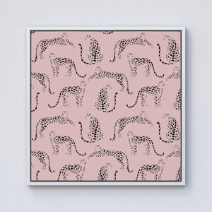 Warren Reed - Designer Abstract Leopard Pattern Framed Canvas in Off-White Size: W30" x H30" Off-White W30" x H30" Warren Reed - Designer Abstract Leopard Pattern Framed Canvas in Off-White Size: W30" x H30" Off-White W30" x H30"