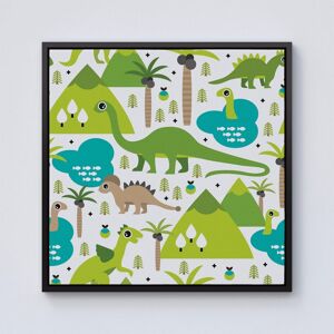 Warren Reed - Designer Baby Dinosaur Print Framed Canvas in Black Size: W30" x H30" Black W30" x H30" Warren Reed - Designer Baby Dinosaur Print Framed Canvas in Black Size: W30" x H30" Black W30" x H30"