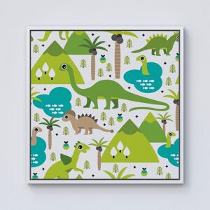Warren Reed - Designer Baby Dinosaur Print Framed Canvas in Off-White Size: w40 inch x h40 inch Off-White w40 inch x h40 inch Warren Reed - Designer Baby Dinosaur Print Framed Canvas in Off-White Size: w40 inch x h40 inch Off-White w40 inch x h40 inch
