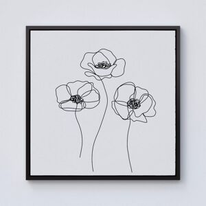 Warren Reed - Designer Monochrome Line Drawn Poppies Framed Canvas in Black Size: w40 inch x h40 inch Black w40 inch x h40 inch Warren Reed - Designer Monochrome Line Drawn Poppies Framed Canvas in Black Size: w40 inch x h40 inch Black w40 inch x h40 inch