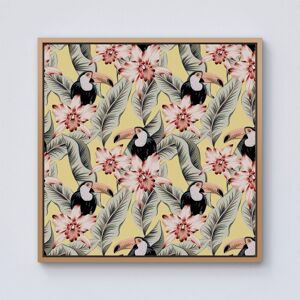Warren Reed - Designer Toucans, Orchids & Palm Leaves Framed Canvas in Light Brown Size: w40 inch x h40 inch Light Brown w40 inch x h40 inch Warren Reed - Designer Toucans, Orchids & Palm Leaves Framed Canvas in Light Brown Size: w40 inch x h40 inch Light Brown w40 inch x h40 inch
