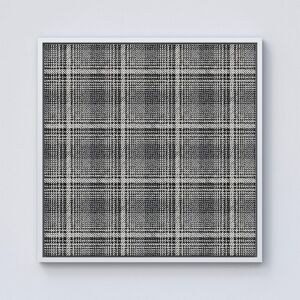 Warren Reed - Designer Monochrome Textured Checked Pattern Framed Canvas in Off-White Size: w10 inch x h10 inch Off-White w10 inch x h10 inch Warren Reed - Designer Monochrome Textured Checked Pattern Framed Canvas in Off-White Size: w10 inch x h10 inch Off-White w10 inch x h10 inch