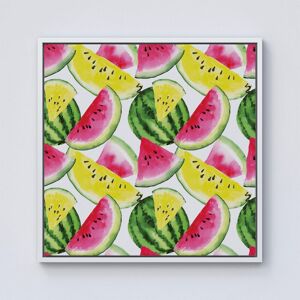 Warren Reed - Designer Colourful Melon Pattern Framed Canvas in Off-White Size: W30" x H30" Off-White W30" x H30" Warren Reed - Designer Colourful Melon Pattern Framed Canvas in Off-White Size: W30" x H30" Off-White W30" x H30"