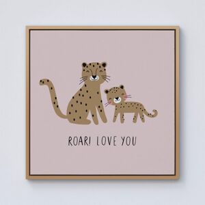 Warren Reed - Designer Roar Love You Framed Canvas in Light Brown Size: w10 inch x h10 inch Light Brown w10 inch x h10 inch Warren Reed - Designer Roar Love You Framed Canvas in Light Brown Size: w10 inch x h10 inch Light Brown w10 inch x h10 inch