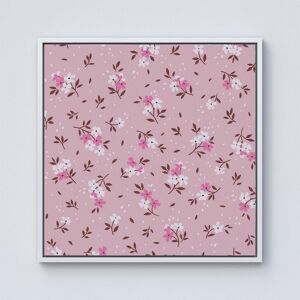 Warren Reed - Designer Pretty Pink Flower Pattern Framed Canvas in Off-White Size: w10 inch x h10 inch Off-White w10 inch x h10 inch Warren Reed - Designer Pretty Pink Flower Pattern Framed Canvas in Off-White Size: w10 inch x h10 inch Off-White w10 inch x h10 inch