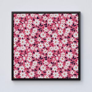 Warren Reed - Designer Small Cute White Flower Pattern Framed Canvas in Black Size: w10 inch x h10 inch Black w10 inch x h10 inch Warren Reed - Designer Small Cute White Flower Pattern Framed Canvas in Black Size: w10 inch x h10 inch Black w10 inch x h10 inch