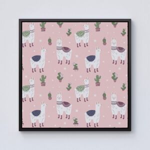 Warren Reed - Designer Happy Lama Framed Canvas in Black Size: W16" x H16" Black W16" x H16" Warren Reed - Designer Happy Lama Framed Canvas in Black Size: W16" x H16" Black W16" x H16"