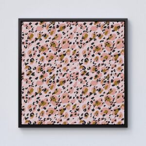 Warren Reed - Designer Hand Drawn Pink Leopard Print Framed Canvas in Black Size: W30" x H30" Black W30" x H30" Warren Reed - Designer Hand Drawn Pink Leopard Print Framed Canvas in Black Size: W30" x H30" Black W30" x H30"