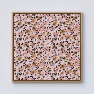 Warren Reed - Designer Hand Drawn Pink Leopard Print Framed Canvas in Light Brown Size: w40 inch x h40 inch Light Brown w40 inch x h40 inch Warren Reed - Designer Hand Drawn Pink Leopard Print Framed Canvas in Light Brown Size: w40 inch x h40 inch Light Brown w40 inch x h40 inch