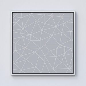 Warren Reed - Designer Geometric Triangle Pattern Framed Canvas in Off-White Size: W16" x H16" Off-White W16" x H16" Warren Reed - Designer Geometric Triangle Pattern Framed Canvas in Off-White Size: W16" x H16" Off-White W16" x H16"
