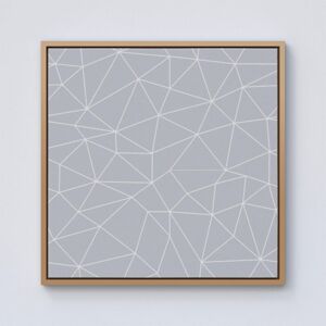 Warren Reed - Designer Geometric Triangle Pattern Framed Canvas in Light Brown Size: w40 inch x h40 inch Light Brown w40 inch x h40 inch Warren Reed - Designer Geometric Triangle Pattern Framed Canvas in Light Brown Size: w40 inch x h40 inch Light Brown w40 inch x h40 inch