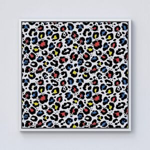 Warren Reed - Designer Coloured Leopard Print Framed Canvas in Off-White Size: W30" x H30" Off-White W30" x H30" Warren Reed - Designer Coloured Leopard Print Framed Canvas in Off-White Size: W30" x H30" Off-White W30" x H30"