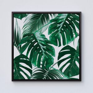 Warren Reed - Designer Tropical Jungle Leaf Pattern Framed Canvas in Black Size: w40 inch x h40 inch Black w40 inch x h40 inch Warren Reed - Designer Tropical Jungle Leaf Pattern Framed Canvas in Black Size: w40 inch x h40 inch Black w40 inch x h40 inch