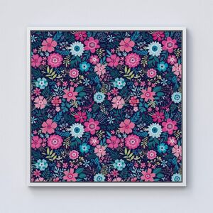 Warren Reed - Designer Cute Colourful Flower Pattern Framed Canvas in Off-White Size: W30" x H30" Off-White W30" x H30" Warren Reed - Designer Cute Colourful Flower Pattern Framed Canvas in Off-White Size: W30" x H30" Off-White W30" x H30"
