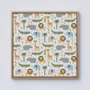 Warren Reed - Designer Cute Safari Animals Framed Canvas in Light Brown Size: w40 inch x h40 inch Light Brown w40 inch x h40 inch Warren Reed - Designer Cute Safari Animals Framed Canvas in Light Brown Size: w40 inch x h40 inch Light Brown w40 inch x h40 inch