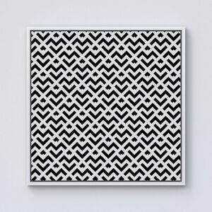 Warren Reed - Designer Black & White Abstract Pattern Framed Canvas in Off-White Size: W30" x H30" Off-White W30" x H30" Warren Reed - Designer Black & White Abstract Pattern Framed Canvas in Off-White Size: W30" x H30" Off-White W30" x H30"