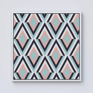 Warren Reed - Designer Zig Zag Abstract Pattern Framed Canvas in Off-White Size: W30" x H30" Off-White W30" x H30" Warren Reed - Designer Zig Zag Abstract Pattern Framed Canvas in Off-White Size: W30" x H30" Off-White W30" x H30"