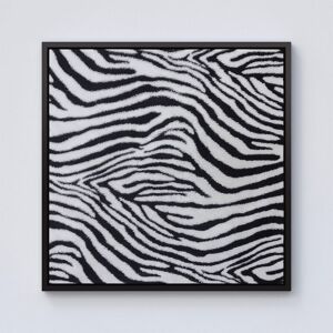Warren Reed - Designer Zebra Texture Pattern Framed Canvas in Black Size: w40 inch x h40 inch Black w40 inch x h40 inch Warren Reed - Designer Zebra Texture Pattern Framed Canvas in Black Size: w40 inch x h40 inch Black w40 inch x h40 inch