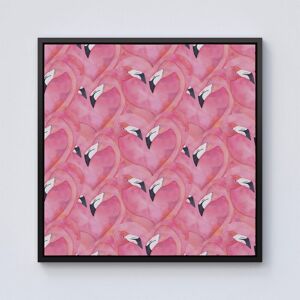 Warren Reed - Designer Watercolour Flamingo Hearts Framed Canvas in Black Size: W16" x H16" Black W16" x H16" Warren Reed - Designer Watercolour Flamingo Hearts Framed Canvas in Black Size: W16" x H16" Black W16" x H16"