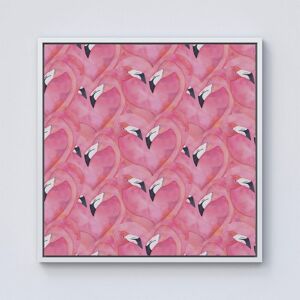 Warren Reed - Designer Watercolour Flamingo Hearts Framed Canvas in Off-White Size: W30" x H30" Off-White W30" x H30" Warren Reed - Designer Watercolour Flamingo Hearts Framed Canvas in Off-White Size: W30" x H30" Off-White W30" x H30"