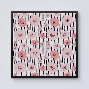 Warren Reed - Designer Pastel Pink Flowers Framed Canvas in Black Size: W16" x H16" Black W16" x H16" Warren Reed - Designer Pastel Pink Flowers Framed Canvas in Black Size: W16" x H16" Black W16" x H16"