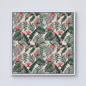 Warren Reed - Designer Dark Tropical Green Leaves Framed Canvas in Off-White Size: w40 inch x h40 inch Off-White w40 inch x h40 inch Warren Reed - Designer Dark Tropical Green Leaves Framed Canvas in Off-White Size: w40 inch x h40 inch Off-White w40 inch x h40 inch