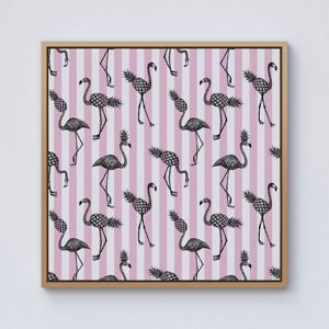 Warren Reed - Designer Pineapple Flamingo Framed Canvas in Light Brown Size: W16" x H16" Light Brown W16" x H16" Warren Reed - Designer Pineapple Flamingo Framed Canvas in Light Brown Size: W16" x H16" Light Brown W16" x H16"