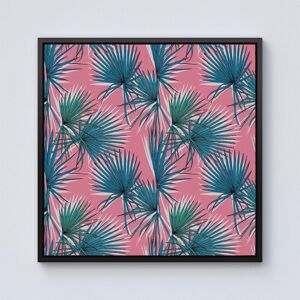 Warren Reed - Designer Pink Green Fan Palms Framed Canvas in Black Size: w40 inch x h40 inch Black w40 inch x h40 inch Warren Reed - Designer Pink Green Fan Palms Framed Canvas in Black Size: w40 inch x h40 inch Black w40 inch x h40 inch