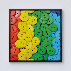 Warren Reed - Designer Colourful Buttons Pattern Framed Canvas in Black Size: W16" x H16" Black W16" x H16" Warren Reed - Designer Colourful Buttons Pattern Framed Canvas in Black Size: W16" x H16" Black W16" x H16"