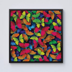 Warren Reed - Designer Rainbow Butterflies Framed Canvas in Black Size: w40 inch x h40 inch Black w40 inch x h40 inch Warren Reed - Designer Rainbow Butterflies Framed Canvas in Black Size: w40 inch x h40 inch Black w40 inch x h40 inch