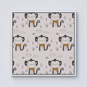 Warren Reed - Designer Monkey Forest Framed Canvas in Off-White Size: W16" x H16" Off-White W16" x H16" Warren Reed - Designer Monkey Forest Framed Canvas in Off-White Size: W16" x H16" Off-White W16" x H16"