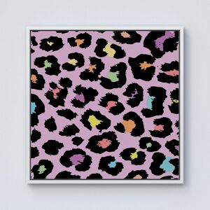 Warren Reed - Designer Pink Leopard Print Framed Canvas in Off-White Size: w10 inch x h10 inch Off-White w10 inch x h10 inch Warren Reed - Designer Pink Leopard Print Framed Canvas in Off-White Size: w10 inch x h10 inch Off-White w10 inch x h10 inch