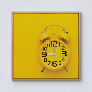 Warren Reed - Designer Yellow Alarm Clock Framed Canvas in Light Brown Size: W30" x H30" Light Brown W30" x H30" Warren Reed - Designer Yellow Alarm Clock Framed Canvas in Light Brown Size: W30" x H30" Light Brown W30" x H30"