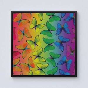 Warren Reed - Designer Multicoloured Butterfly Pattern Framed Canvas in Black Size: W30" x H30" Black W30" x H30" Warren Reed - Designer Multicoloured Butterfly Pattern Framed Canvas in Black Size: W30" x H30" Black W30" x H30"
