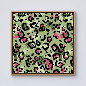 Warren Reed - Designer Green & Pink Leopard Print Framed Canvas in Light Brown Size: w40 inch x h40 inch Light Brown w40 inch x h40 inch Warren Reed - Designer Green & Pink Leopard Print Framed Canvas in Light Brown Size: w40 inch x h40 inch Light Brown w40 inch x h40 inch