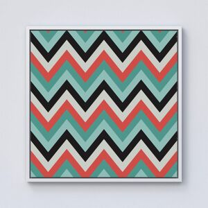 Warren Reed - Designer Geometric Colored Chevron Pattern Framed Canvas in Off-White Size: W30" x H30" Off-White W30" x H30" Warren Reed - Designer Geometric Colored Chevron Pattern Framed Canvas in Off-White Size: W30" x H30" Off-White W30" x H30"