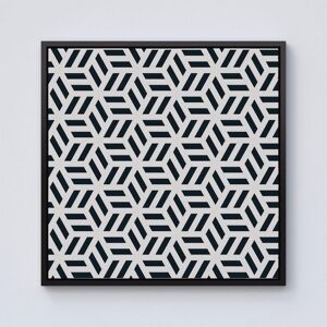 Warren Reed - Designer Geometric Monochrome Hexagonal Pattern Framed Canvas in Black Size: W16" x H16" Black W16" x H16" Warren Reed - Designer Geometric Monochrome Hexagonal Pattern Framed Canvas in Black Size: W16" x H16" Black W16" x H16"