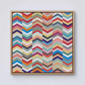 Warren Reed - Designer Geometric Multi Colored Chevron Pattern Framed Canvas in Light Brown Size: W16" x H16" Light Brown W16" x H16" Warren Reed - Designer Geometric Multi Colored Chevron Pattern Framed Canvas in Light Brown Size: W16" x H16" Light Brown W16" x H16"