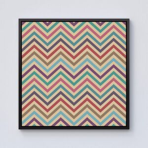 Warren Reed - Designer Geometric Vintage Colored Chevron Pattern Framed Canvas in Black Size: W30" x H30" Black W30" x H30" Warren Reed - Designer Geometric Vintage Colored Chevron Pattern Framed Canvas in Black Size: W30" x H30" Black W30" x H30"